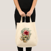 Wilde-Blumen-Farbspritzer-Einkaufstasche Tragetasche (Vorderseite (Produkt))