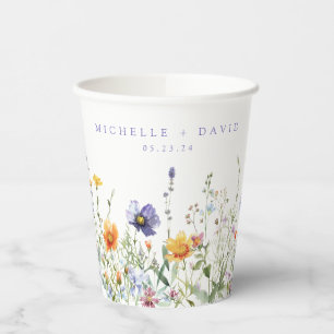 Wilde Blumen Feld Hochzeit Pappbecher
