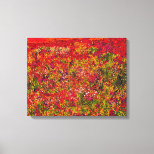Wilde Blumen-Feld-Malerei - eingewickelte Leinwand