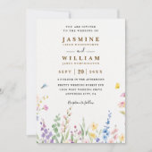 Wilde Blumen Frühling Elegant Moderne QR-Code-Hoch Einladung (Vorderseite)