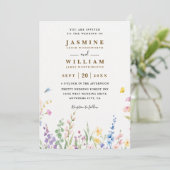 Wilde Blumen Frühling Elegant Moderne QR-Code-Hoch Einladung (Stehend Vorderseite)