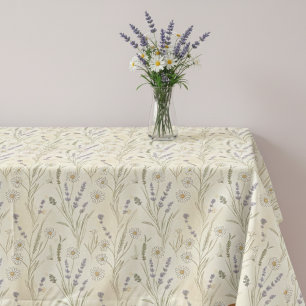 Wilde Blumen Gänseblume Lavendel Cottagecore Muste Tischdecke