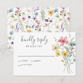 Wilde Blumen Garten Florale Hochzeit RSVP-Karte RSVP Karte