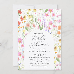 Wilde Blumen Garten Mädchen Baby Shower Einladung