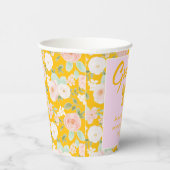 Wilde Blumen Gelb Gingham-Schleife Abschlussfeier Pappbecher (Rechts)