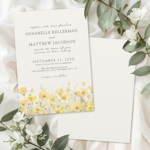 Wilde Blumen Gelbe Blumen Hochzeit Einladung