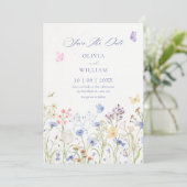 Wilde Blumen Hochzeit Save The Date (Stehend Vorderseite)