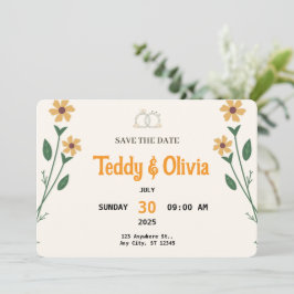 Wilde-Blumen-Hochzeit-Save-the-Date-Karte  Save The Date