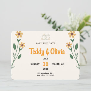 Wilde-Blumen-Hochzeit-Save-the-Date-Karte Save The Date
