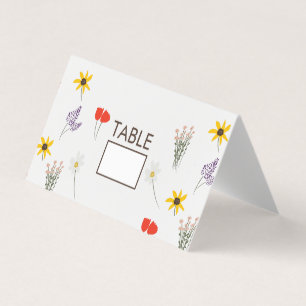 Wilde Blumen Hochzeitstag Zelt Tisch Karten
