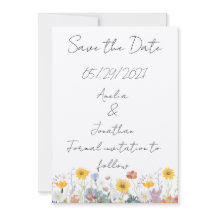 Wilde Blumen individuell gestaltete "Save the Date
