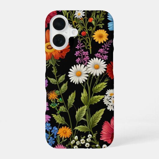 WILDE BLUMEN iPhone 16 HÜLLE (Rückseite)