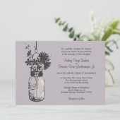 Wilde Blumen & Mason Jar Einladungen für Hochzeite (Stehend Vorderseite)