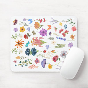 Wilde-Blumen-Mauspad Botanisches Schreibtischzub Mousepad