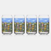 Wilde Blumen mit Gänseblümchen Dosenglas (Vorderseite)