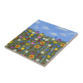 Wilde Blumen mit Gänseblümchen Fliese (Seite)