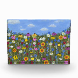 Wilde Blumen mit Gänseblümchen Fotoblock
