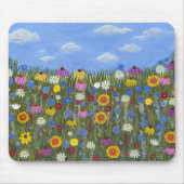 Wilde Blumen mit Gänseblümchen Mousepad (Vorne)