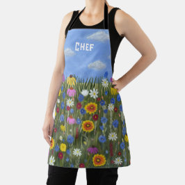 Wilde Blumen mit Gänseblümchen Schürze