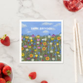 Wilde Blumen mit Gänseblümchen Serviette (Beispiel)
