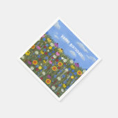 Wilde Blumen mit Gänseblümchen Serviette (Ecke)