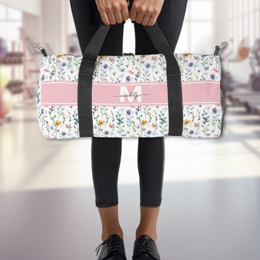 Wilde-Blumen-Monogramm Duffle Bag