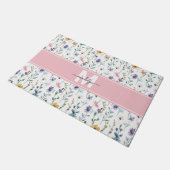 Wilde-Blumen-Monogramm Fußmatte (Schrägansicht)