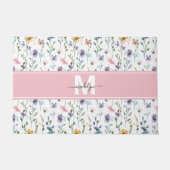 Wilde-Blumen-Monogramm Fußmatte (Vorderseite)