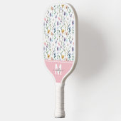 Wilde-Blumen-Monogramm Pickleball Schläger (Links)