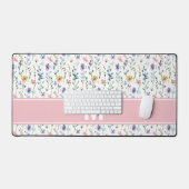 Wilde-Blumen-Monogramm Schreibtischunterlage (Tastatur & Maus)