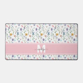 Wilde-Blumen-Monogramm Schreibtischunterlage (Vorderseite)