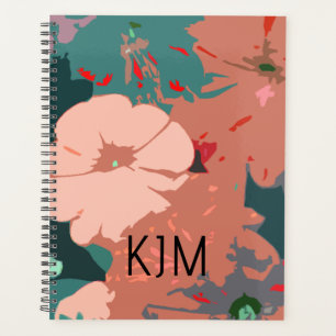 Wilde Blumen Monogramme Floral Benutzerdefinierter Planer