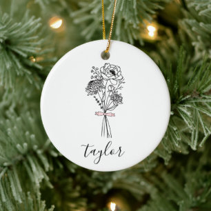 Wilde-Blumen-Name nach Wahl Keramik Ornament