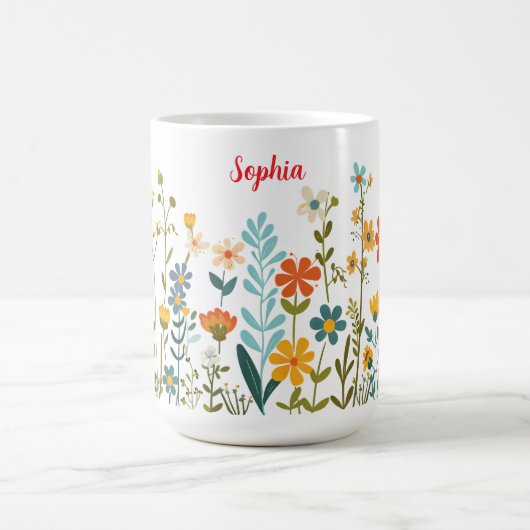 Wilde Blumen oder Ihre Kunst oder Foto & Schriftna Kaffeetasse (Mittel)