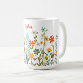 Wilde Blumen oder Ihre Kunst oder Foto & Schriftna Kaffeetasse (VorderseiteRechts)