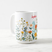 Wilde Blumen oder Ihre Kunst oder Foto & Schriftna Kaffeetasse (Vorderseite Links)