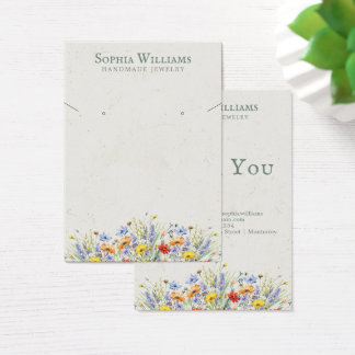 Wilde Blumen Ohrring- und Halskettenanzeigekarte i