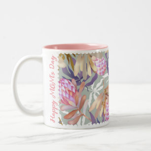 Wilde Blumen Protea Grau Zweifarbige Tasse