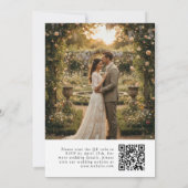 Wilde-Blumen-QR-Code-Foto-Hochzeitseinladung Einladung (Rückseite)