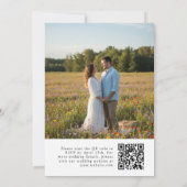 Wilde-Blumen-QR-Code-Foto-Hochzeitseinladung Einladung (Rückseite)