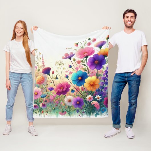 Wilde Blumen-Rhapsodie Fleecedecke (Beispiel)
