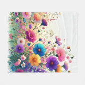 Wilde Blumen-Rhapsodie Fleecedecke (Vorderseite (Horizontal))