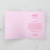 Wilde Blumen Rosa Gingham-Schleife Foto Muttertag Karte (Innenseite)