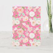 Wilde Blumen Rosa Gingham-Schleife Foto Muttertag Karte (Rückseite)