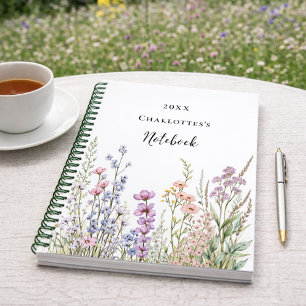 Wilde Blumen rosa lila blau Notizblock