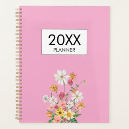 Wilde Blumen Rosa Personalisiert Planer