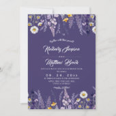 Wilde Blumen Rustikale Gartenhochzeit Einladung (Vorderseite)