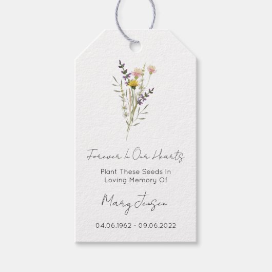 Wilde-Blumen-Samen-Päckchen-Trauer-Geschenk-Anhäng Geschenkanhänger (Vorderseite)
