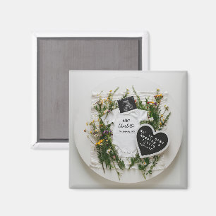 Wilde-Blumen-Schwangerschaftsankündigung Baby-Enth Magnet
