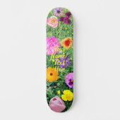 Wilde Blumen Skateboard (Vorderseite)